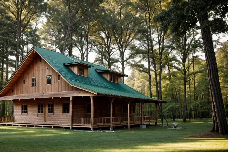rural living after dark, a gravel path lit by solar fixtures leading to the backyard workshop