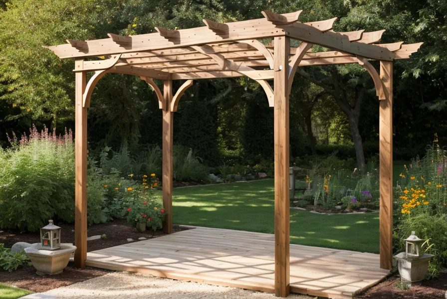 Pressure-treated pine boards staged beside a circular saw for a DIY arbor build