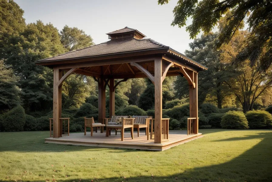 Octagon gazebo roof rafters meeting at a center peak, cut from woodworking plans