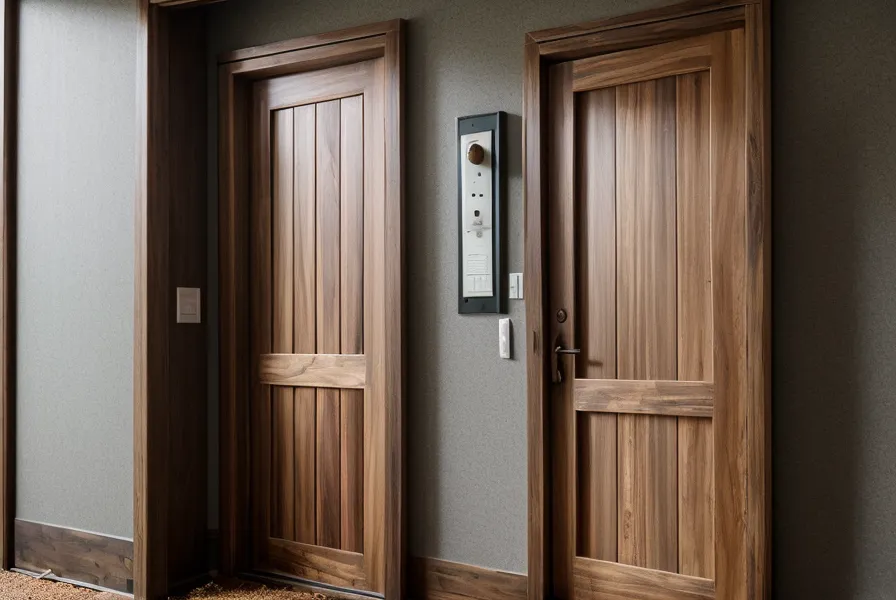 Close-up of door frame joinery during outdoor woodworking on a DIY backyard smokehouse build