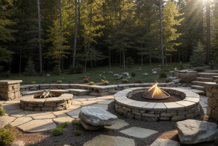 Digging the gravel foundation for a DIY stone fire pit through North Carolina red clay