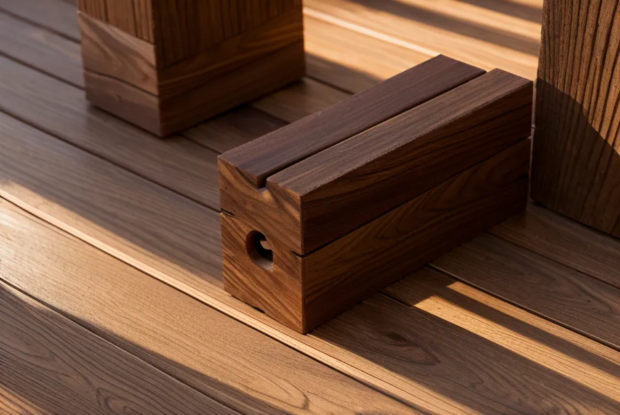 Adjustable deck blocks set into red clay for a backyard shed foundation