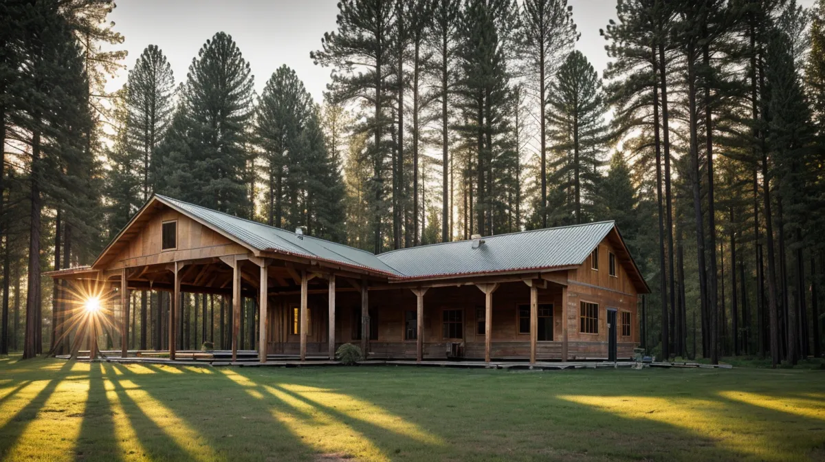 DIY outdoor building project on a rural North Carolina homestead lot, the kind that raises building permit and zoning law questions before the first post hole