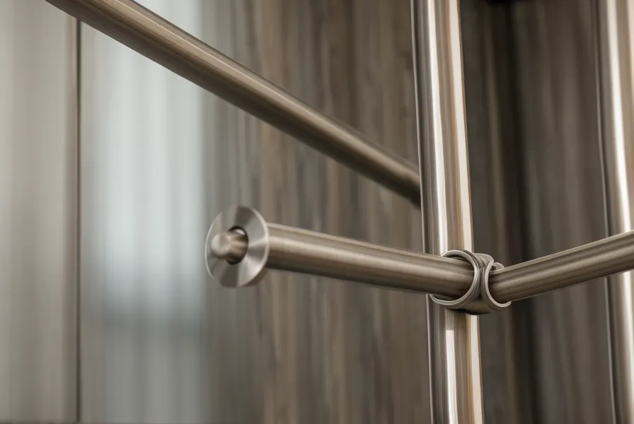 Stainless steel cable railing hardware tensioned against a deck post during a DIY backyard build