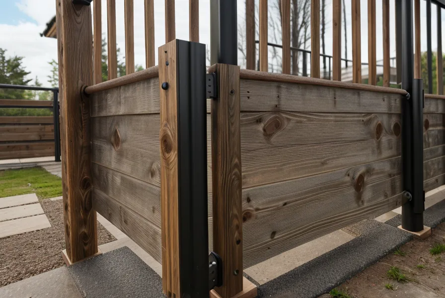 Through-bolted deck post connection reinforcing railing safety on a backyard deck build