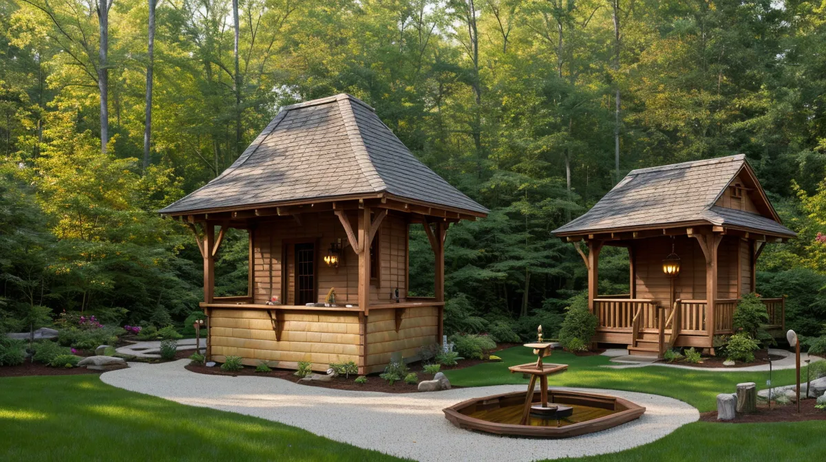 DIY wishing well garden landscaping build hiding a utility riser in a North Carolina backyard