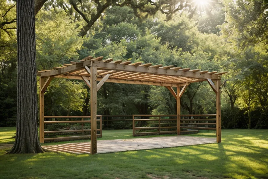 Galvanized post base keeping a cedar trellis post off wet soil in a garden structure build