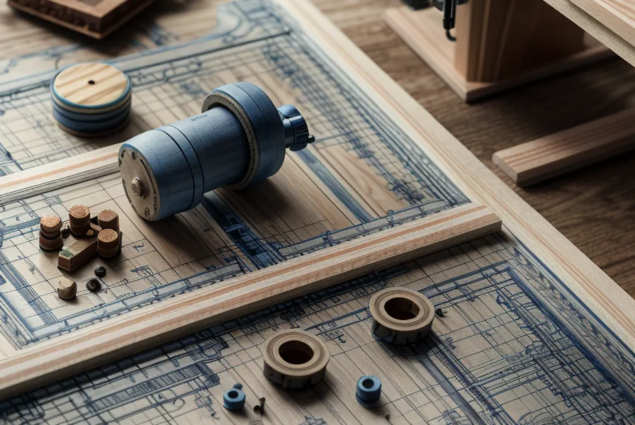 Woodworking plans and a tape measure spread across a workbench during a backyard DIY build