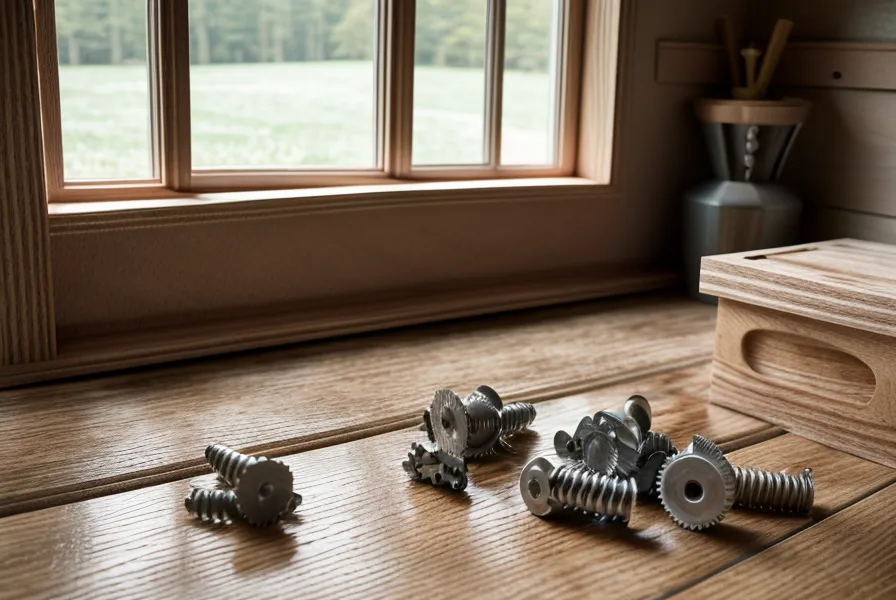 Printed woodworking plan and deck screws laid out for a budget-friendly backyard dog house build